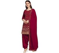 JIVRAJ FASHION Salwar kameez con vero specchio e fantasia di diamanti Abito Shalwar Maria B Abbigliamento da festa Net Dupatta Punjabi Seta pesante con ricamo a cordoncino Patiyala (scelta 2)