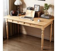 JixCJHj Scrivania per Computer, Postazione Lavoro, Scrivanias da Ufficio,Tavolo PC da Casa， con cassetti, Facile Montaggio,Stabile,Semplice，perStudio And Soggiorno(Wood,140 * 60cm(55 * 24in))