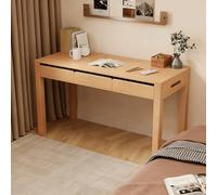 JixCJHj Scrivania Piccola, Scrivania per Computer, Scrivanie da Ufficio, con cassetti, Facile Montaggio,con Presa di Corrente, per Soggiorno, Ufficios a Casa(Wood,140cm/55in)