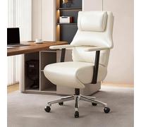 JixCJHj Sedia da Ufficio, Ergonomica Poltrone Ufficio Schienale,Con Braccioli,Girevole, Seduta Imbottito, con Supporto Lombare, Funzione di Inclinazione Libera,ideale per ufficio e casa(White)