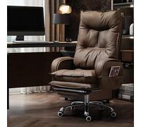 JixCJHj Sedie da Lavoro, Sedia da Ufficio Ergonomica，Sedias da Computer，con Supporto Lombare, Funzione Oscillante,con schienale imbottito,Girevole，ideale per ufficio e casa(Brown)