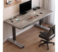 JixCJHj Semplicistico Tabella di Studio，Scrivania da Ufficio， Tavolo da Ufficio ，Tavolo Gaming，Facile Montaggio,con Presa di Corrente，per Studio, Camera da Letto(Gray Oak,140 * 60cm(55 * 24in))