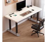 JixCJHj Semplicistico Tabella di Studio，Scrivania da Ufficio， Tavolo da Ufficio ，Tavolo Gaming，Facile Montaggio,con Presa di Corrente，per Studio, Camera da Letto(White,160 * 60cm(63 * 24in))