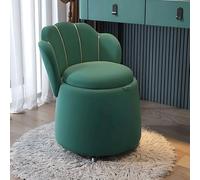 JixCJHj Sgabello da Toeletta ，Sgabellos da trucco，con Stoccaggio,con Sedile Imbottito，con Ruote Regolabile，per Casa Soggiorno, Camerino, Camera da Letto(Green)