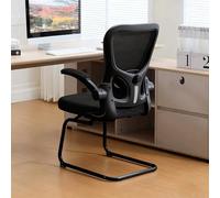 JixCJHj Silla de Oficina, Sille de Escritorio de Malla, Sillas Giratoria Ergonómica, con Soporte Lumbar Ajustables,Apoyabrazos Abatibles,Giratoria，para la Oficina en Casa, Estudio(Black)