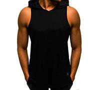 JiXuan Canottiera con Cappuccio Uomo Canotta Senza Maniche Bodybuilding Tank Top da Palestra