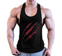 JiXuan Gilet Uomo Senza Maniche Fitness Stringers Bodybuilding Abbigliamento T-Shirt in Cotone Uomo Tank Top Nero L