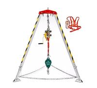 JIXYLN Kit treppiede in Alluminio per spazi confinati ad Alta Resistenza, Sistema di Salvataggio anticaduta Retrattile per Lavorare in luoghi elevati/scogliere/spazi ristretti, con verricello da 49