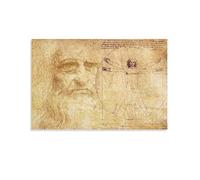 JIYAN Poster da parete con stampa su tela, con matematici italiani, Leonardo da Vinci, decorazione della stanza, 20 x 30 cm