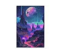 JIYAYCU Poster artistico con paesaggio interstellare, visione di rovine interstellari, pittura artistica su tela, 40 x 60 cm