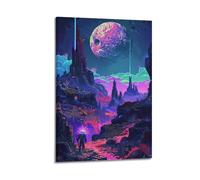 JIYAYCU Poster artistico con paesaggio interstellare, visione di rovine interstellari, pittura artistica su tela, 40 x 60 cm