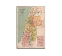 JIYAYCU Poster decorativo su tela con mappa classica della Palestina al tempo di Cristo, 30 x 45 cm
