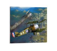 JIYAYCU Poster vintage della prima guerra mondiale da caccia aerei Sopwith Camel 45 Squadron, stampa artistica su tela, 30 x 30 cm