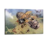 JIYAYCU Poster vintage della prima guerra mondiale da caccia aerei Sopwith Camel B6314 28 Squadron decorativo su tela 20 x 30 cm