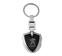 JIYIFAN Portachiavi Auto per Peugeot 2008 II Active/2008 GT/2008 Active Business 2019-2024, Portachiavi a Catena Portachiavi Accessori per Auto Ideale Come Regalo con Logo,Silver