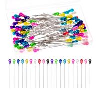 JIYIN 100 spilli da cucito, 5.4cm Lunghi Spilli da Sarta Colorati Rotondi Spilli Da Cucito Per Cucire Trapuntare E Creare Gioielli Artigianali