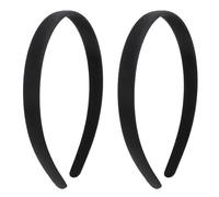 JIYIN 2 cerchietti per capelli in raso larghezza 1,5 cm colore nero in raso, semplici cerchietti per capelli fai da te tinta unita per ragazze e donne