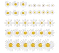 JIYIN 36 toppe termoadesive a forma di margherita, ricamate per abbigliamento, decorazioni di vestiti e forniture fai da te (adesivo termoadesivo)