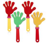 JIYIN 4 pezzi 24,9 cm Hand Clappers Noisemakers, mano battenti colorati in plastica bulk produttori di rumore per calcio eventi sportivi applausi feste di compleanno forniture