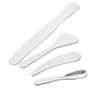 JIYIN 4 pezzi spatole cosmetiche, piccole spatole cosmetiche make up curvo spatola maschera make up applicatore per crema maschera viso lozioni