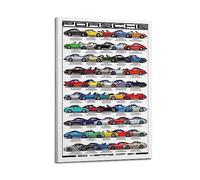 JIYUN Poster retrò Supercar Porsche 911 con 50 anni di cambiamento, poster decorativo su tela, poster decorativo da parete e stampa artistica moderna, poster decorativo per camera da letto, 40 x 60 cm