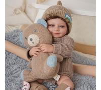 JIZHI 20 Pollici Reborn Maschio - Realistica Silicone Bambola Corpo in Stoffa - Originale Bambole Neonato Occhi Aperti