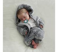 JIZHI Reborn Maschio - 17 Pollici Fatto a Mano Lavabile Bambola Bambini Morbido Corpo in Vinile - Bambole Sembra un Bambino vero (Ragazzo Occhi Chiusi)