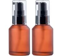 Jizlan 2 flaconi vuoti da 30 ml, in vetro, ricaricabili, per lozioni, campioni di cosmetici, con testa a pompa in plastica nera, ideali per creme, sieri, emulsioni, confezioni da viaggio, gel di