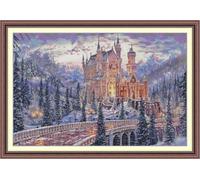 JIZOQE 11CT Contati Kit Punto Croce Set Ricamo Kit Cucito A Mano-Vista invernale della citt脿 63x41cm(Senza cornice)