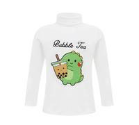 JIZYO Maglietta Termica per Bambine con Collo A Rotolo E Stampa Cartoons Maglietta Termica Inferiore A Maniche Lunghe per Il Freddo Inverno Bianco A 12-24 Mesi