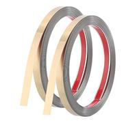 JIZZU Boiserie Adesiva per Pareti, 2 Pezzi Modanatura Adesiva per Pareti 5m x 1cm, Effetto Specchio, Bordi Adesivi per Pareti, Cornice Adesiva per Pareti, per Soggiorno, Camera da Letto, Cucina(Oro)