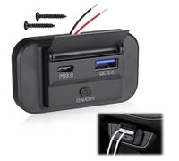 JIZZU Dual Presa USB per Caricabatteria da Auto 4.8A, Presa di Ricarica PD USB C, Presa di Ricarica QC3.0, 12V/24V Presas di Ricaric a Tipo C per Barche,Camper, Marine, Barca, Camion (1 Pezzi)