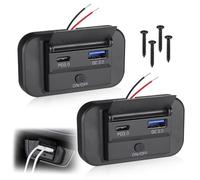 JIZZU Dual Presa USB per Caricabatteria da Auto 4.8A, Presa di Ricarica PD USB C, Presa di Ricarica QC3.0, 12V/24V Presas di Ricaric a Tipo C per Barche,Camper, Marine, Barca, Camion (2 Pezzi)