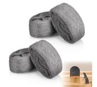 JIZZU Lana D'acciaio, 4 Pezzi Lana Acciaio Grado 000, Lanas Acciaio Fine Anti-topo, per Fori e Crepe della Parete, Casa, Garage e Giardino, Pulizia Paglietta Abrasiv, per Rimuovere Ruggine