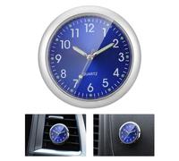 JIZZU Orologio da Auto, Mini Orologio Analogico al Quarzo per Cruscotto Auto, Orologio da Cruscotto, Orologio Time Auto Air Vent Clip Orologio per Auto（Blu）