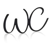 JIZZU Targa per WC, autoadesiva, per porta del WC, 23 x 12 x 1 cm, con adesivo per porte e pareti (WC)