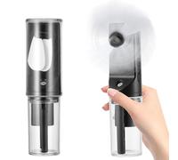 JIZZU Ventilatore Portatile Con Spray, Mini Ventilatore Portatile, 4 Velocità Regolabili, Ventola USB Type-C Ricaricabile, per i Viaggi, l'ufficio, il Campeggio e l'outdoor (Nero)