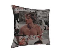 Jj from Outer Banks - Copricuscino in velluto con motivo quadrato in velluto, decorazione per la casa, per letto, divano, soggiorno, 45 x 45 cm