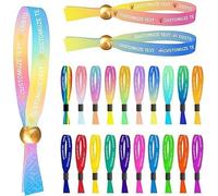 JJ GRADGOWN 1-1000 Pezzi Braccialetti in Tessuto Personalizzati,Testo e Logo Personalizzati, per Festival, Eventi, Feste e Concerti, Club, Bracciali in Tessuto Regolabili