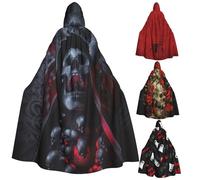 JJ GRADGOWN Mantello di Halloween personalizzato,Mantello da strega con cappuccio da vampiro cosplay personalizzato,Adatto per costume da gioco di ruolo a tema Halloween Aggiungi la tua immagine Testo