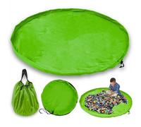 JJ PRIME,Borsa portaoggetti per giocattoli,Tappetino per borsa grande,Organizer pieghevole per giocattoli per bambini,Idee di archiviazione Pulizia rapida (150 cm, verde)