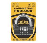 JJ PRIME - Lucchetto resistente con combinazione di codici resistente alle intemperie | Lucchetto per uso esterno, armadietto palestra, cancello, recinzione, capannone, cerniera (nero, 7 mm)