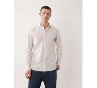 JJ Rebel - Camicia a maniche lunghe in lino beige a righe-Neutro XL