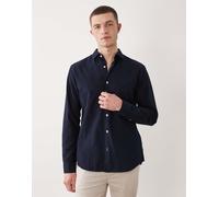 JJ Rebel - Camicia a maniche lunghe misto lino blu navy XXL