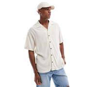 JJ Rebel - Camicia color crema con rever-Bianco S
