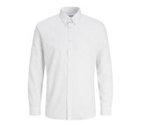 JJ REBEL Jrebgavin Solid Shirt LS Noos Camicia, Bianco, L Uomo