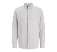 JJ REBEL Camicia da Uomo Jreboscar LS Noos, Crockery/Strisce: Bianco, L