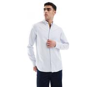 JJ Rebel - Camicia Oxford blu a righe XXL