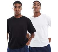 JJ Rebel - Confezione da 2 T-shirt oversize nera e bianca-Multicolore XS