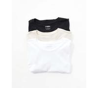JJ Rebel - Confezione da 3 t-shirt oversize nera, bianca e beige-Multicolore XS